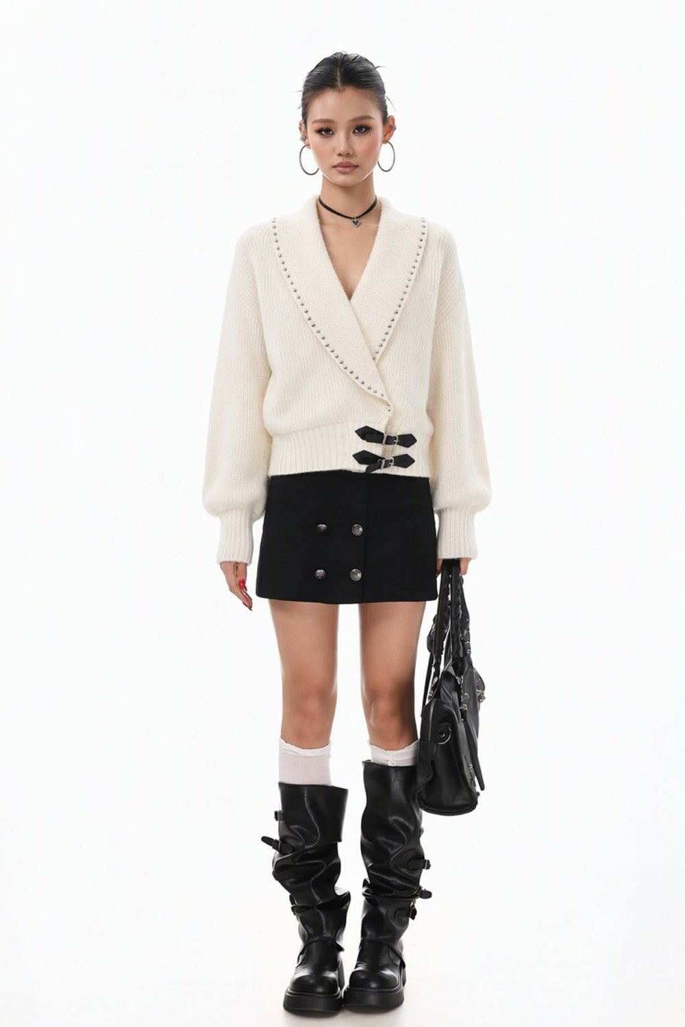 Vivian Buckle V-Neck Sweater