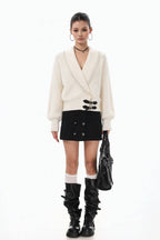 Vivian Buckle V-Neck Sweater
