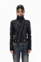Asymmetric Moto Leather Jacket