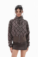 Plaid Collision Hooded Jacket