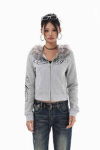 Frosted Fur Collar Jacket