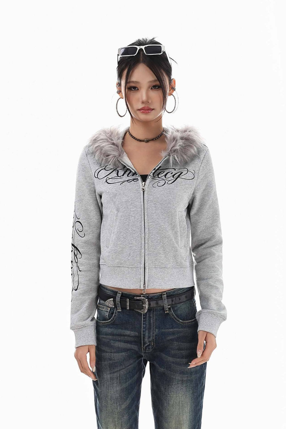 Frosted Fur Collar Jacket