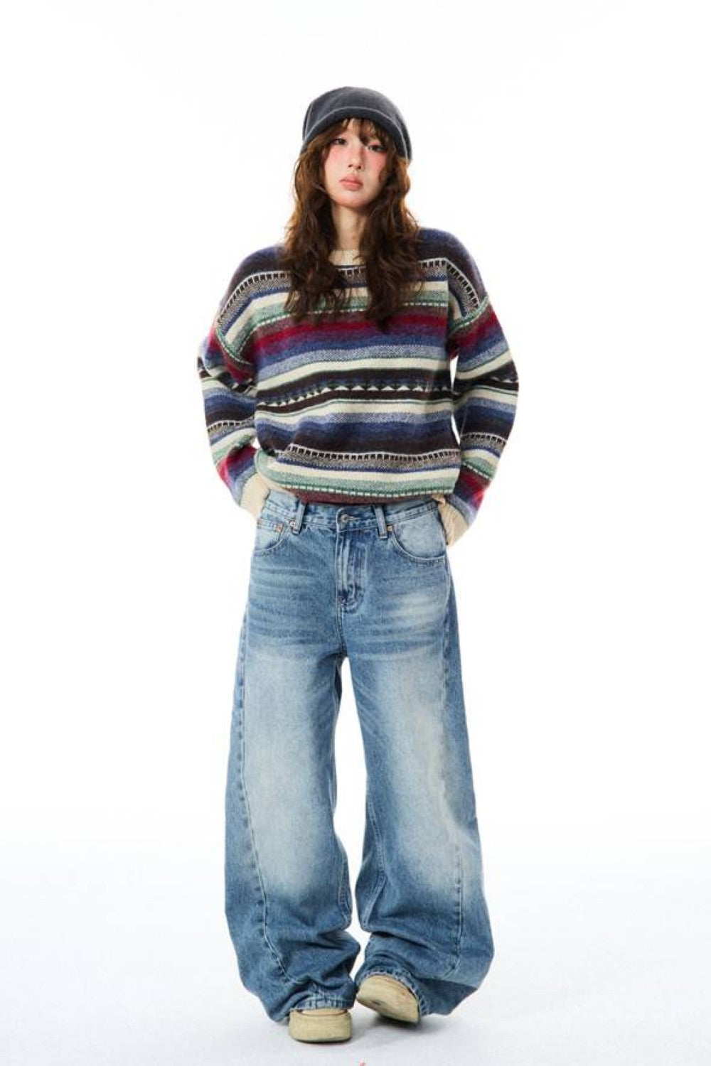 Blue Divide Wide Jeans