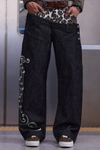 Double Waist Leopard Jeans