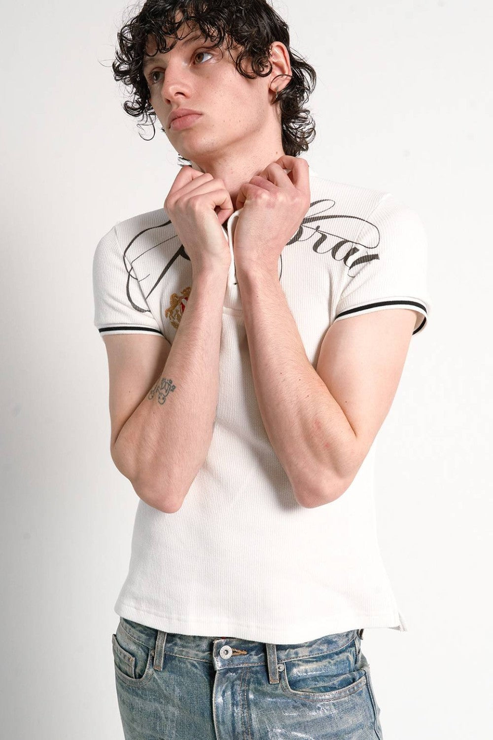 Embroidered Crest Script Polo