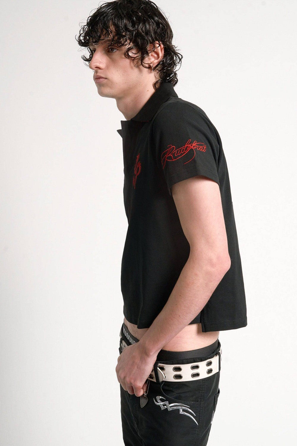 Embroidered Dragon Patch Polo