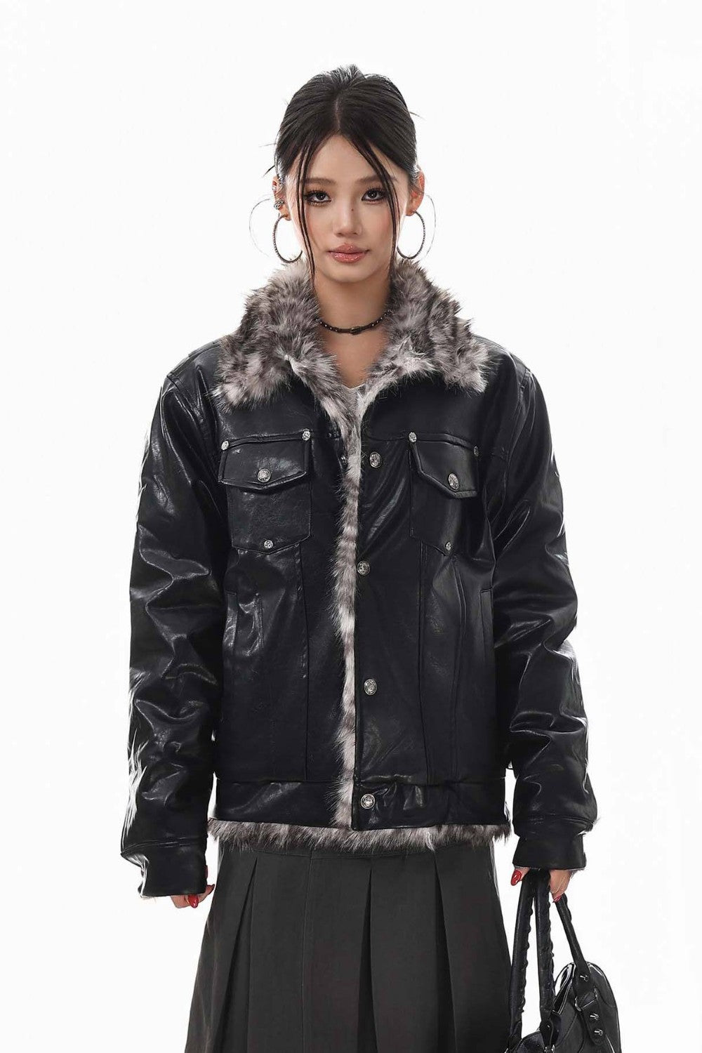 Harley Faux Fur Leather Jacket