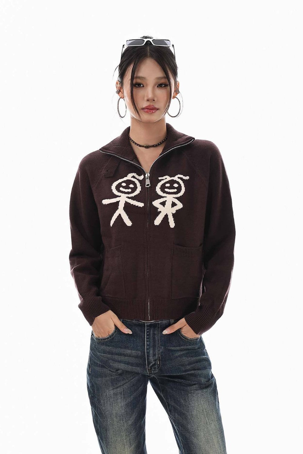 Retro Figure Knit Jacket