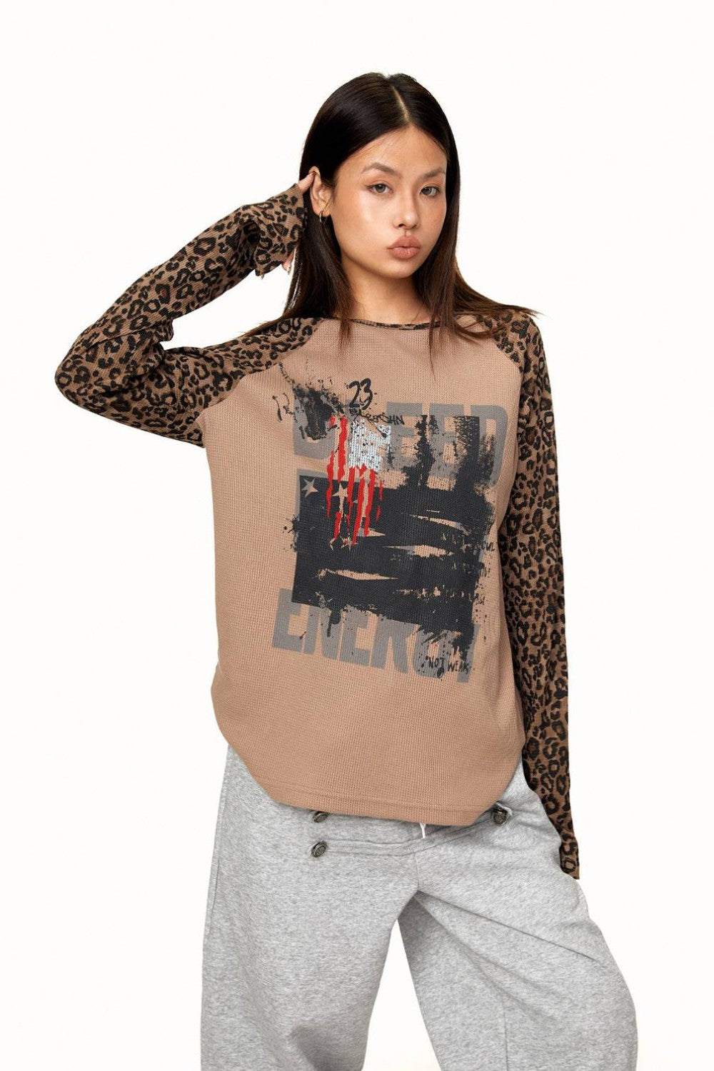 Quinn Leopard Raglan T-Shirt