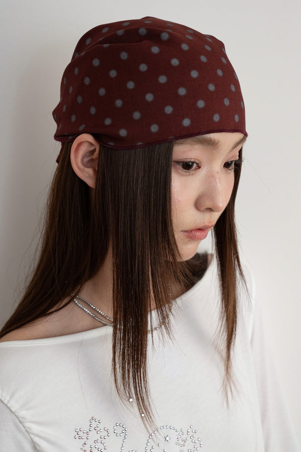 Ruby Polka Dot Headscarf