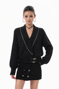 Vivian Buckle V-Neck Sweater