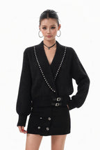 Vivian Buckle V-Neck Sweater