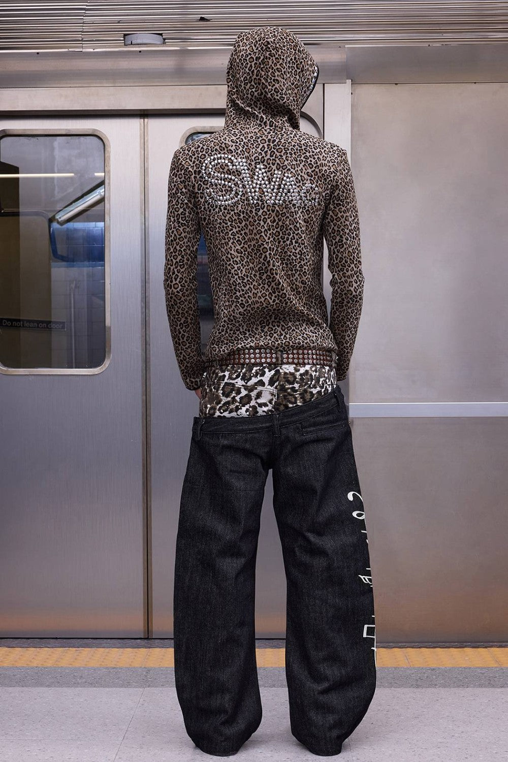 Double Waist Leopard Jeans