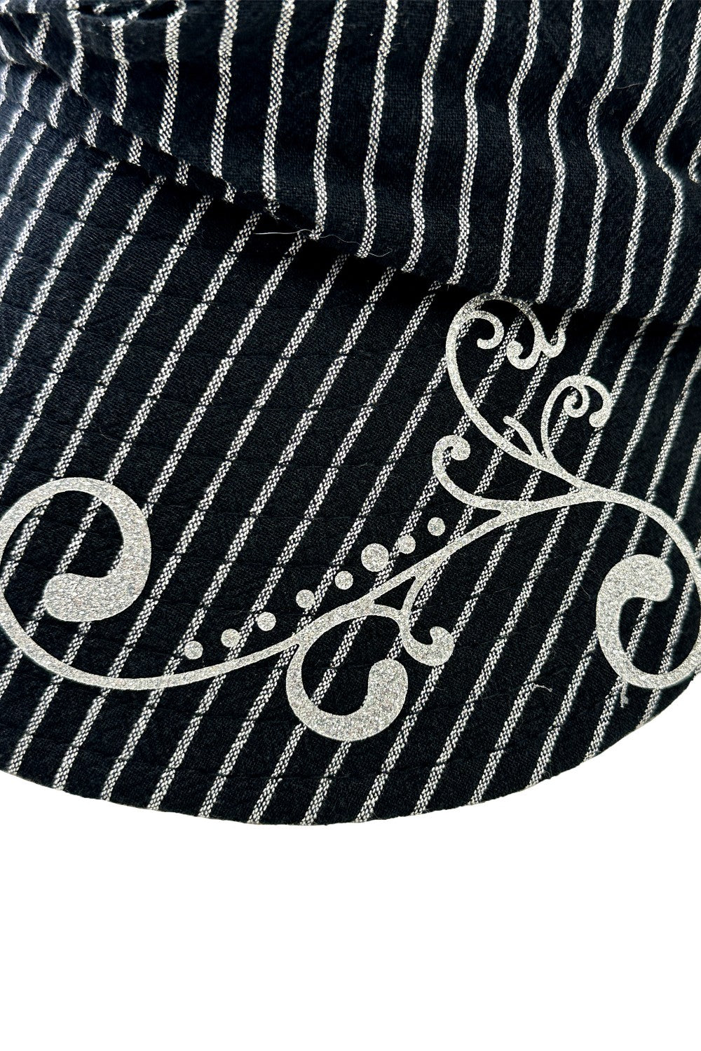 Ruched Pinstripe Print Visor