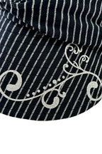 Ruched Pinstripe Print Visor