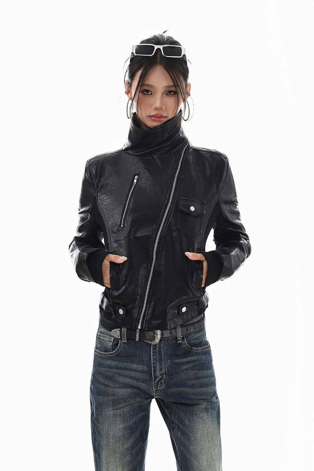 Asymmetric Moto Leather Jacket