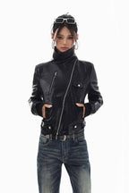 Asymmetric Moto Leather Jacket