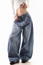 Washed Rebel Wide Jeans