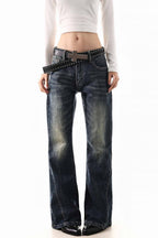 Y2K Angel Script Jeans