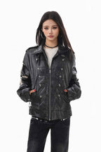 Slim Cross Leather Jacket