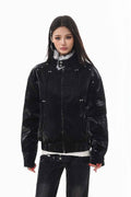 Raven Fur Collar Leather Jacket