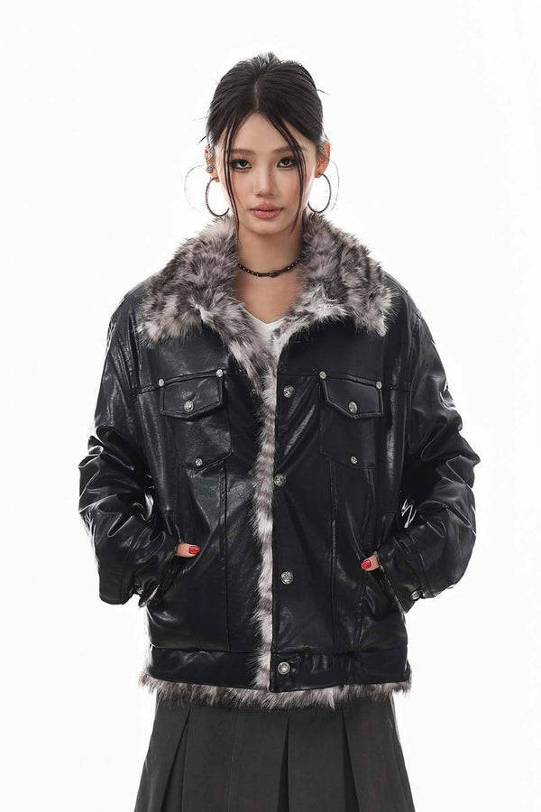 Harley Faux Fur Leather Jacket