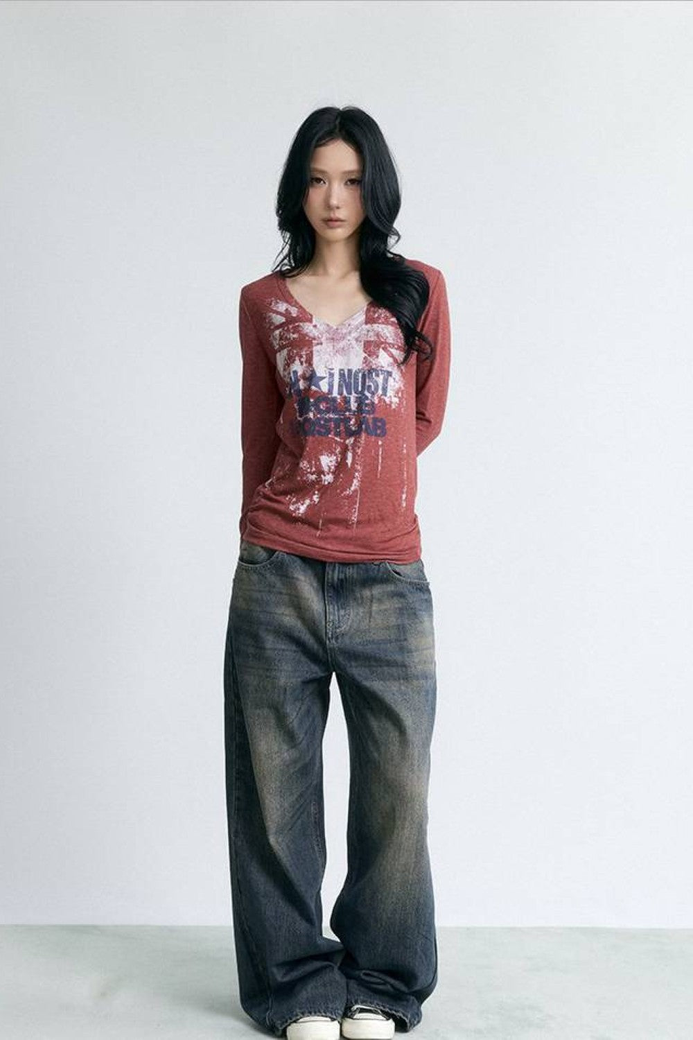 Washed Galaxy Wide Jeans