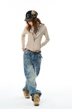 Layered Leopard Studded Jacket
