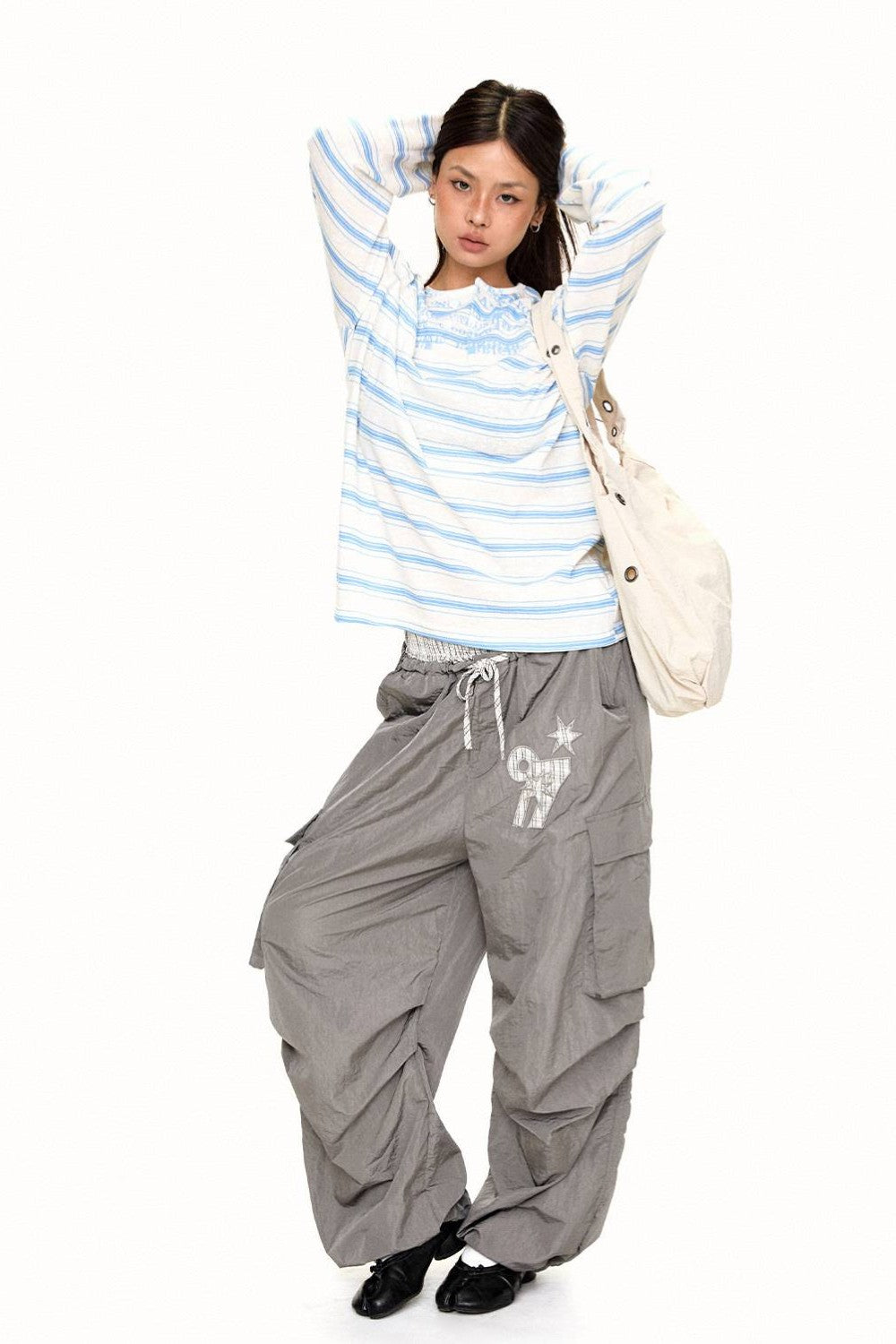 Heidi Blue Stripe Henley