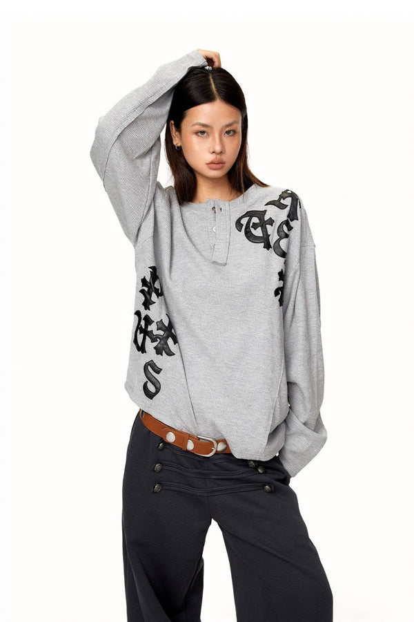 Letter Patch Henley Longsleeve