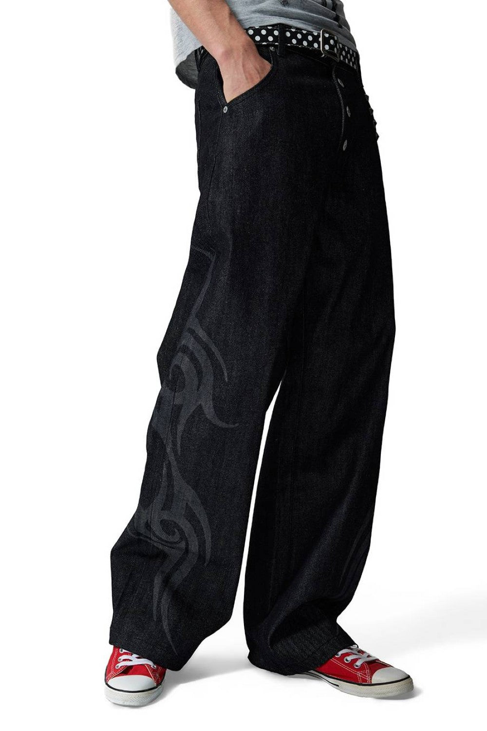 Tribal Studded Baggy Jeans
