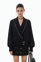 Vivian Buckle V-Neck Sweater
