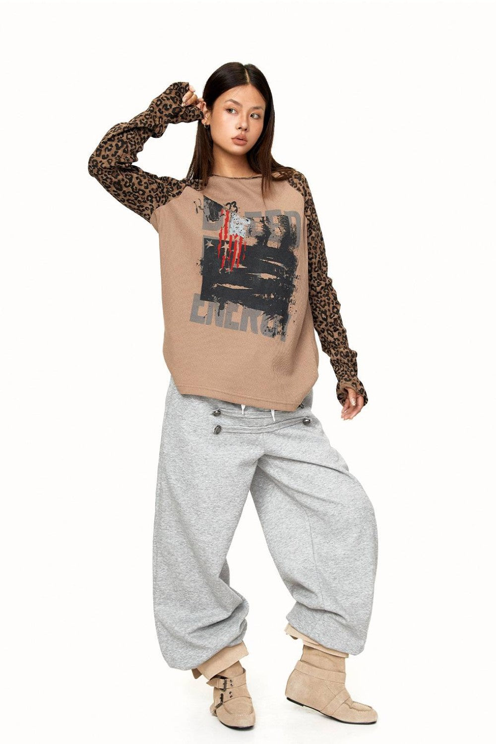 Quinn Leopard Raglan T-Shirt