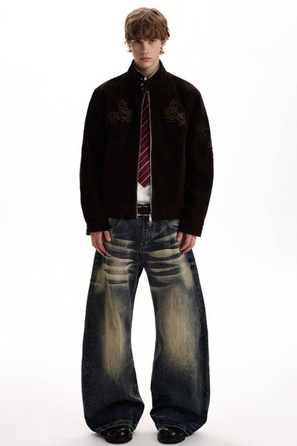 Dragon Embroidered Suede Jacket