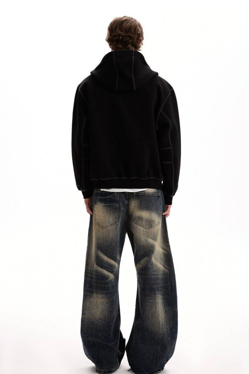 Blade Washed Curved Jeans