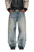 Washed Crystal Wide-Leg Jeans