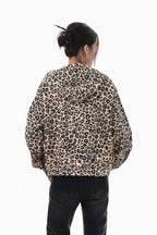 Leopard Script Hooded Jacket