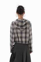Tied Plaid Button-Up Shirt