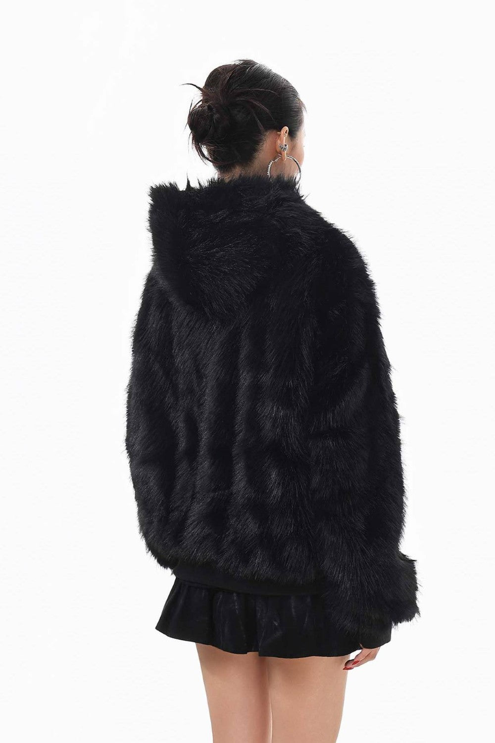 Rebel Cross Faux Fur Jacket