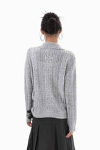 Silver Ruche Knit Cardigan