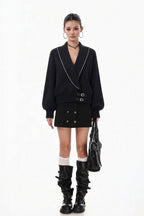 Vivian Buckle V-Neck Sweater