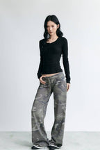 Low-Rise Camo Sweatpants