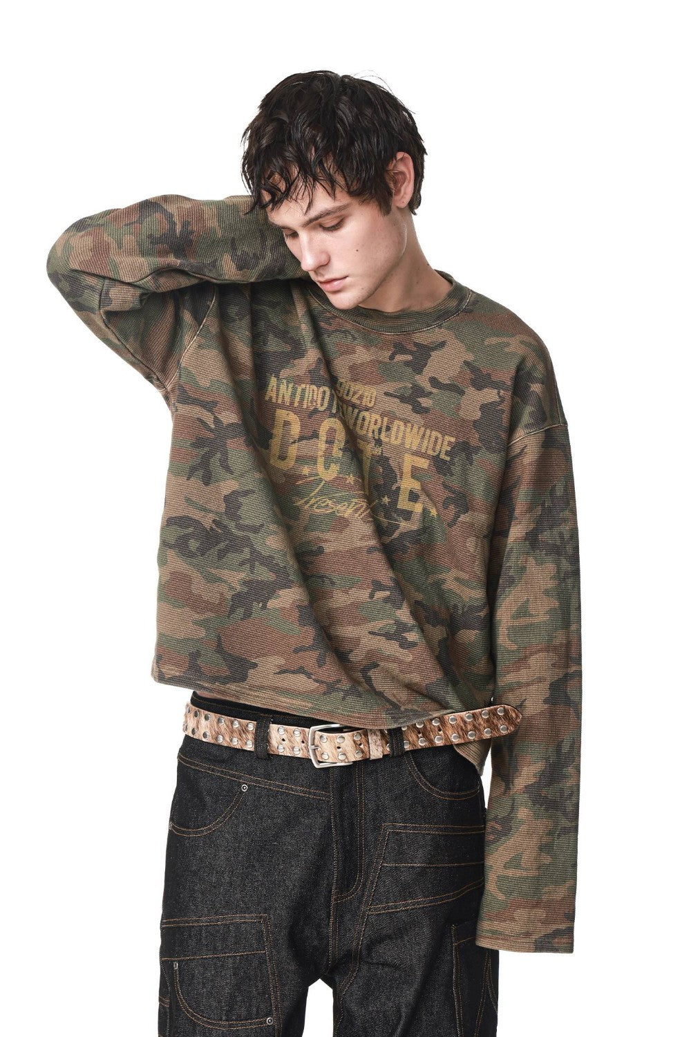 Camo Waffle Knit Long Sleeve