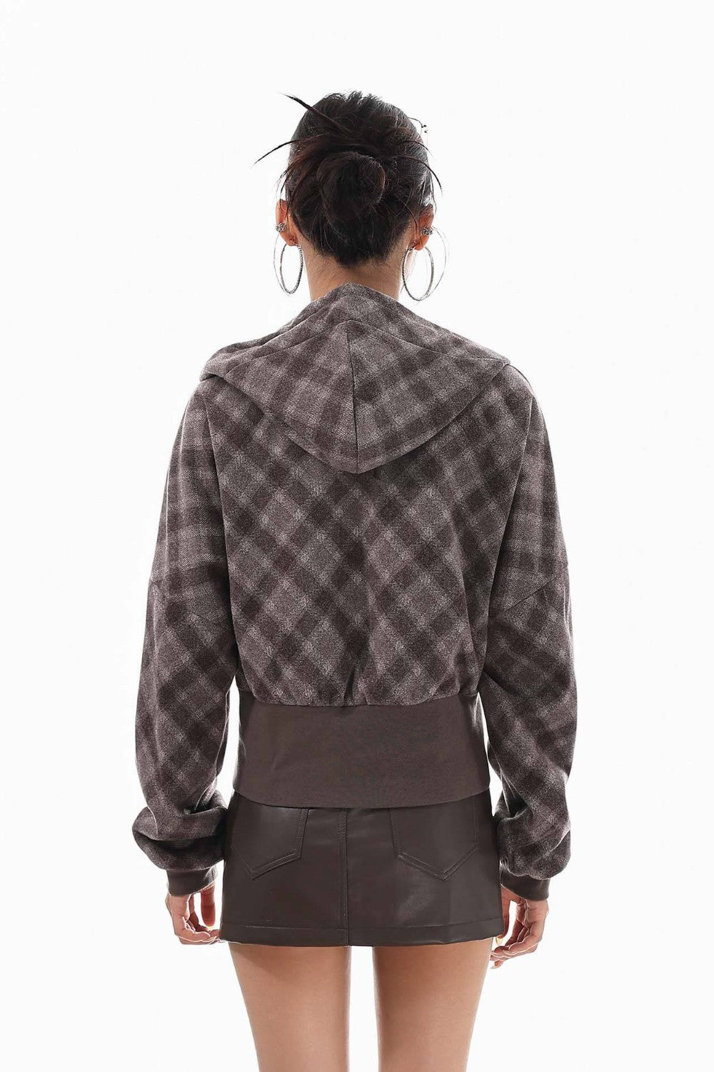 Plaid Collision Hooded Jacket