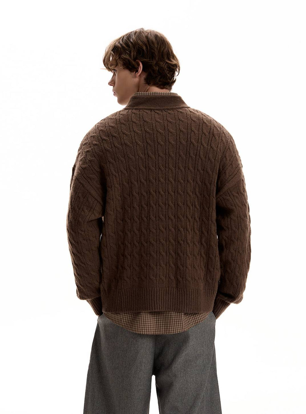 Cable Knit V-Neck Sweater
