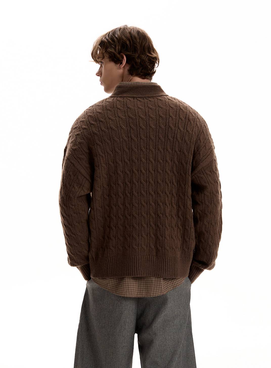 Cable Knit V-Neck Sweater