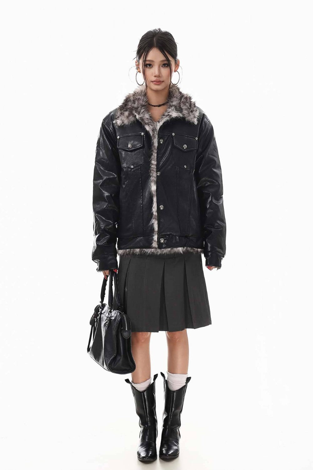 Harley Faux Fur Leather Jacket
