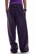 Purple Washed Script Sweatpants