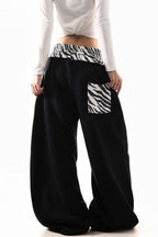 Double-Waist Zebra Sweatpants