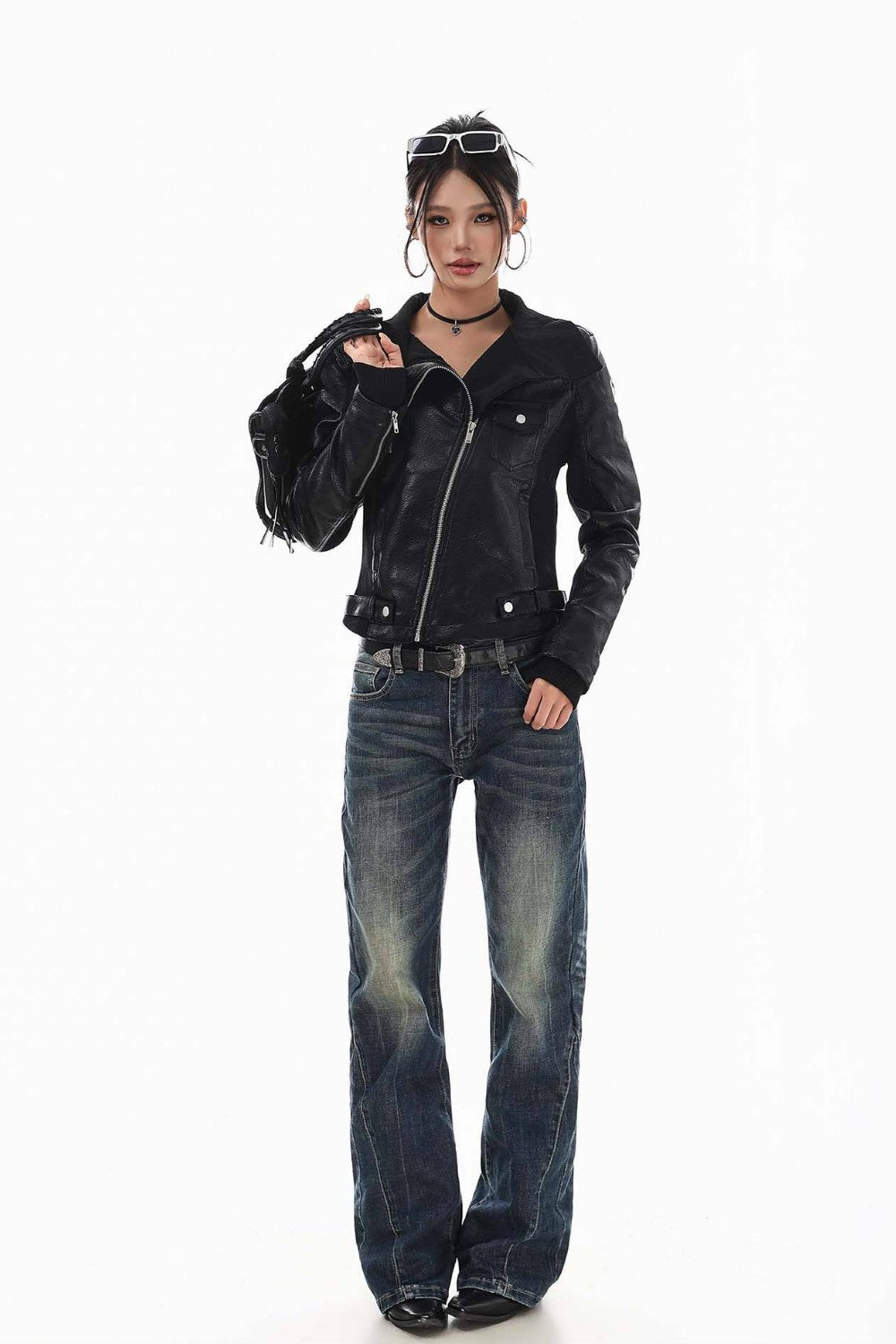 Asymmetric Moto Leather Jacket